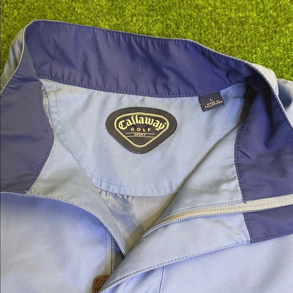 Callaway: Vintage Two-Tone Blue Q-Zip Sport Windbreaker (Size Large / *MINT*)
